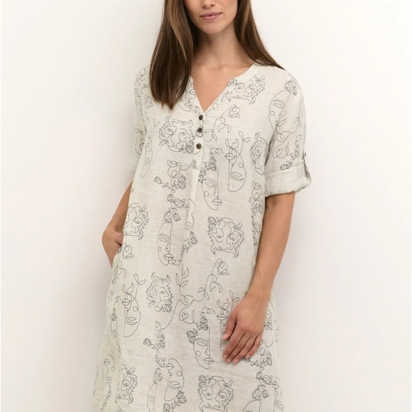 Cream Dresses & Skirts - Elegant Cream Printed Dress